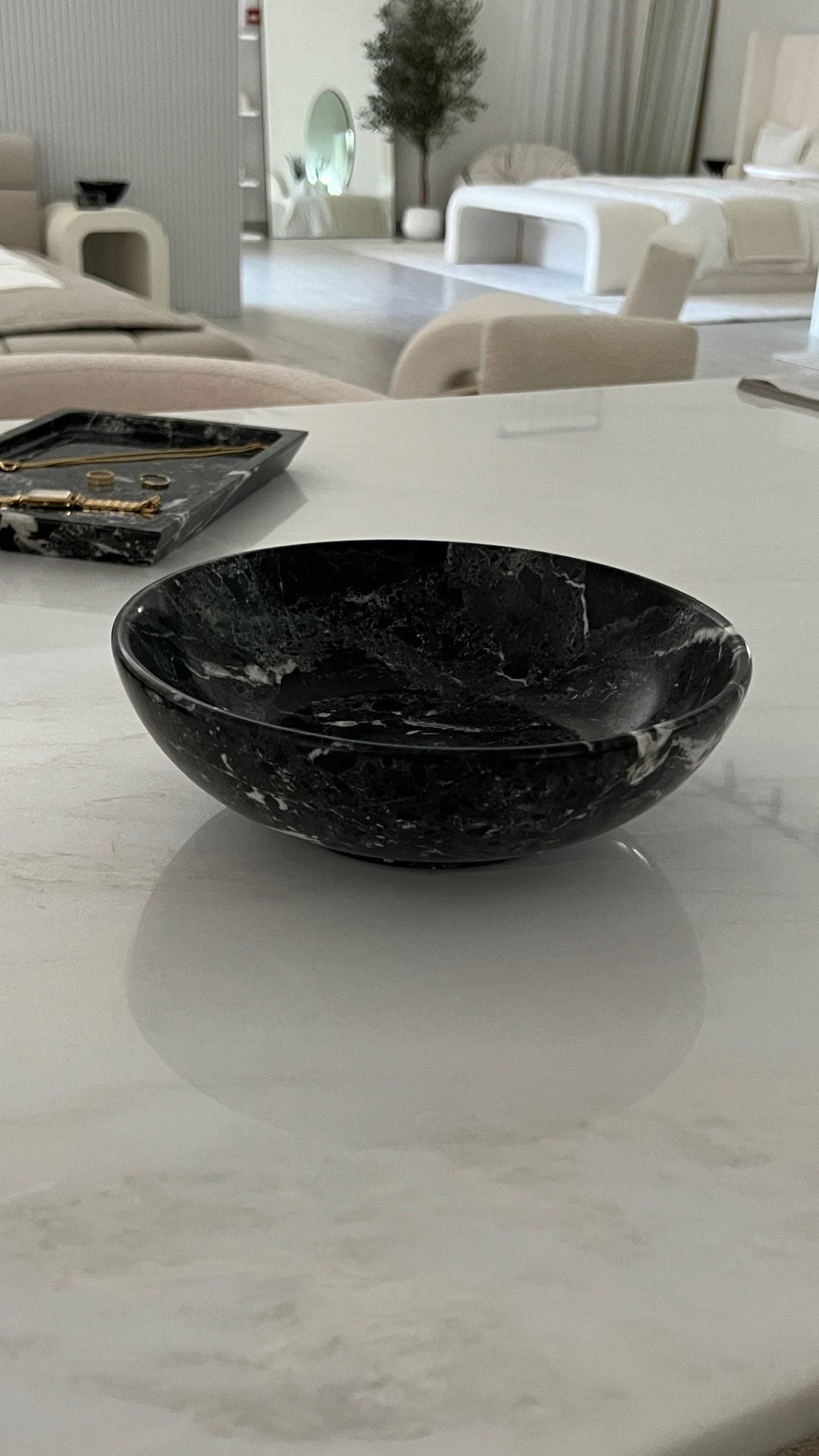 Victor Black Marble Fruit Bowl