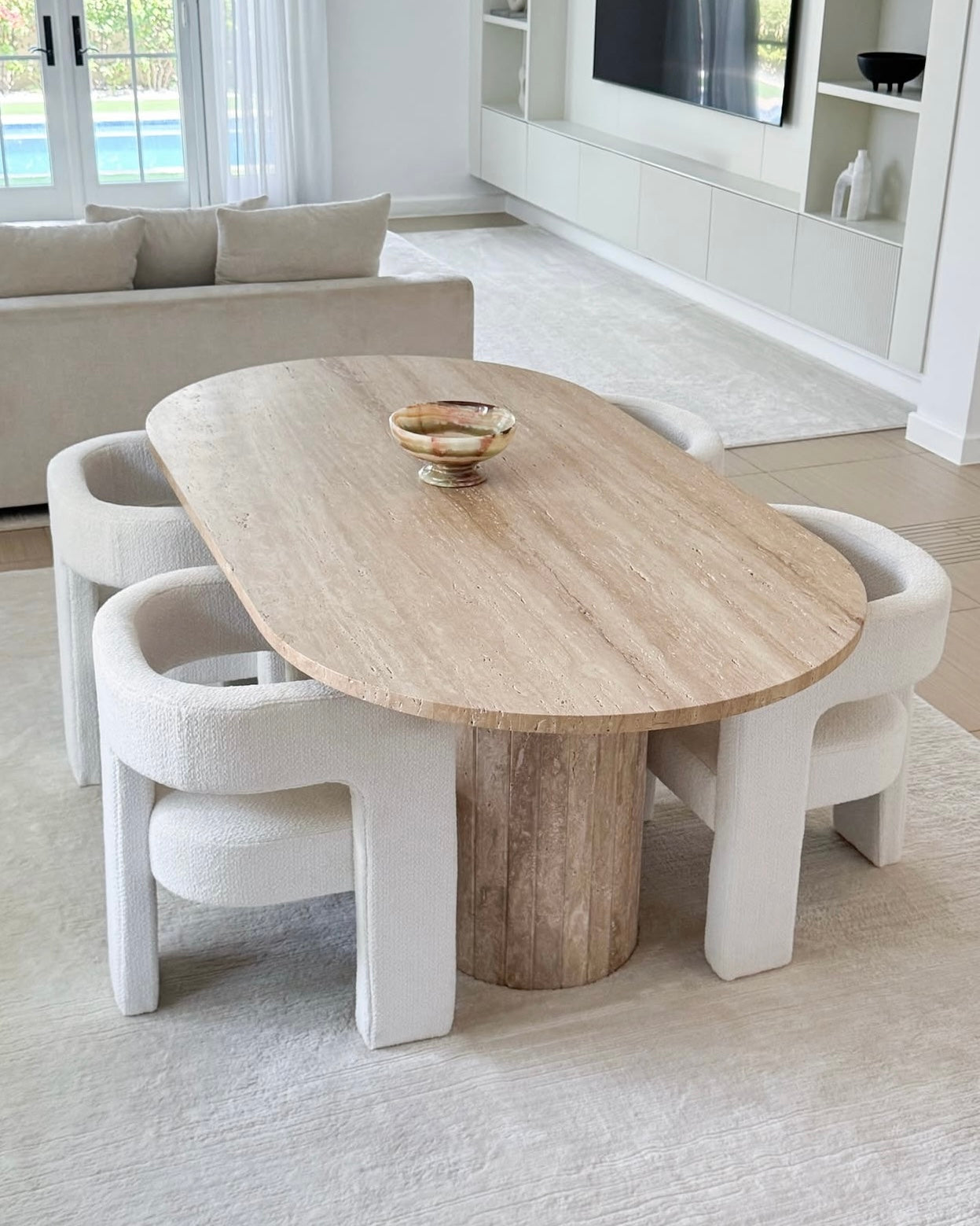 Nikita Travertine Dining Table