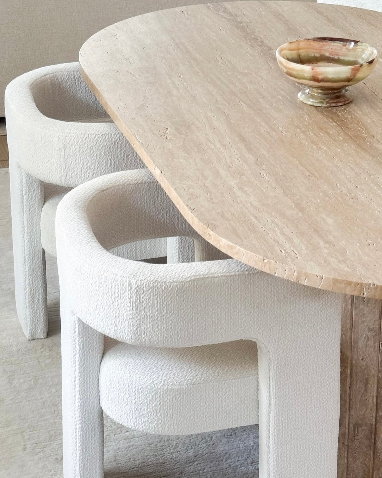 Nikita Travertine Dining Table