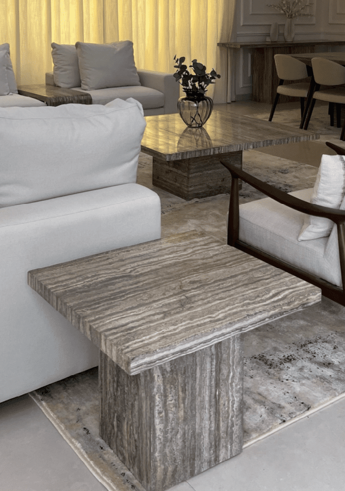 Penelope Travertine Side Table