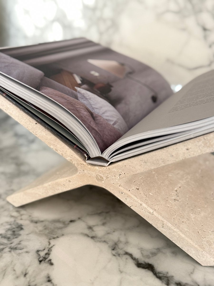Aeris Travertine Bookstand - PalmLiving Dubai