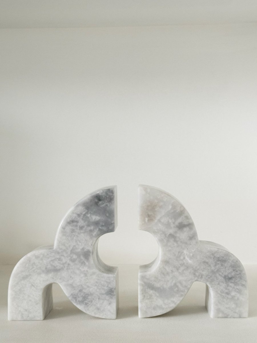Aiah White Marble Bookend - PalmLiving Dubai