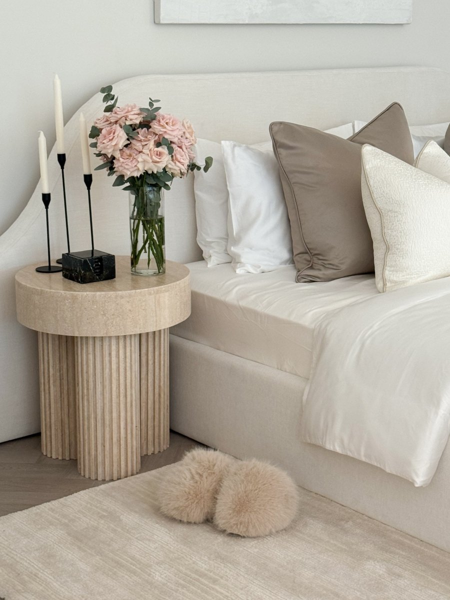Farah Fluffy Light Beige Slippers - PalmLiving Dubai
