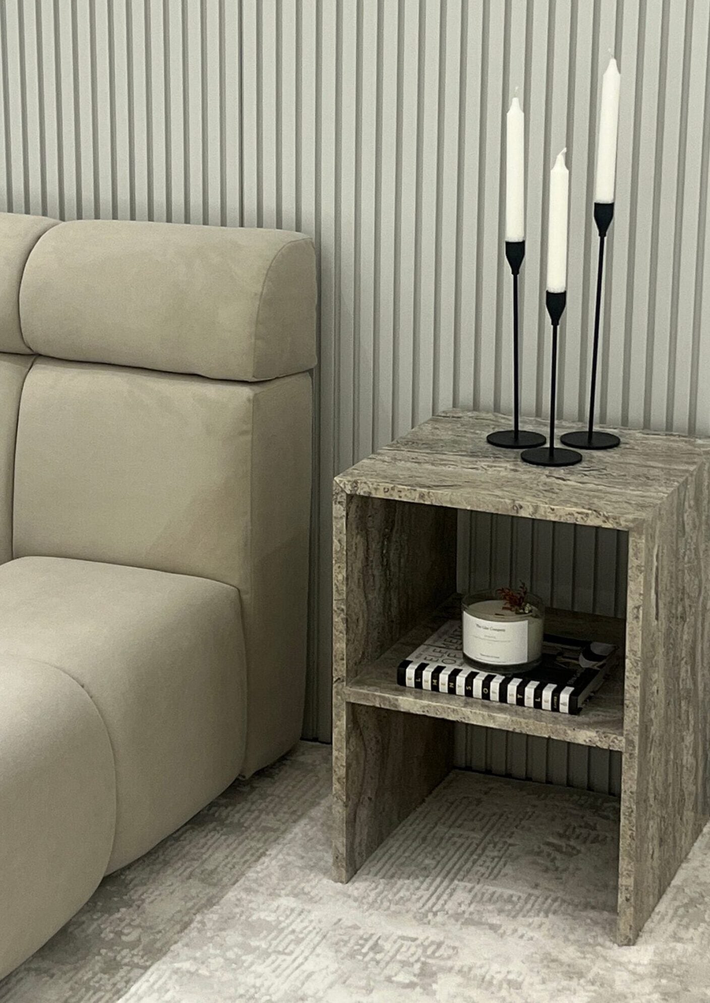 Nora Travertine Side Table