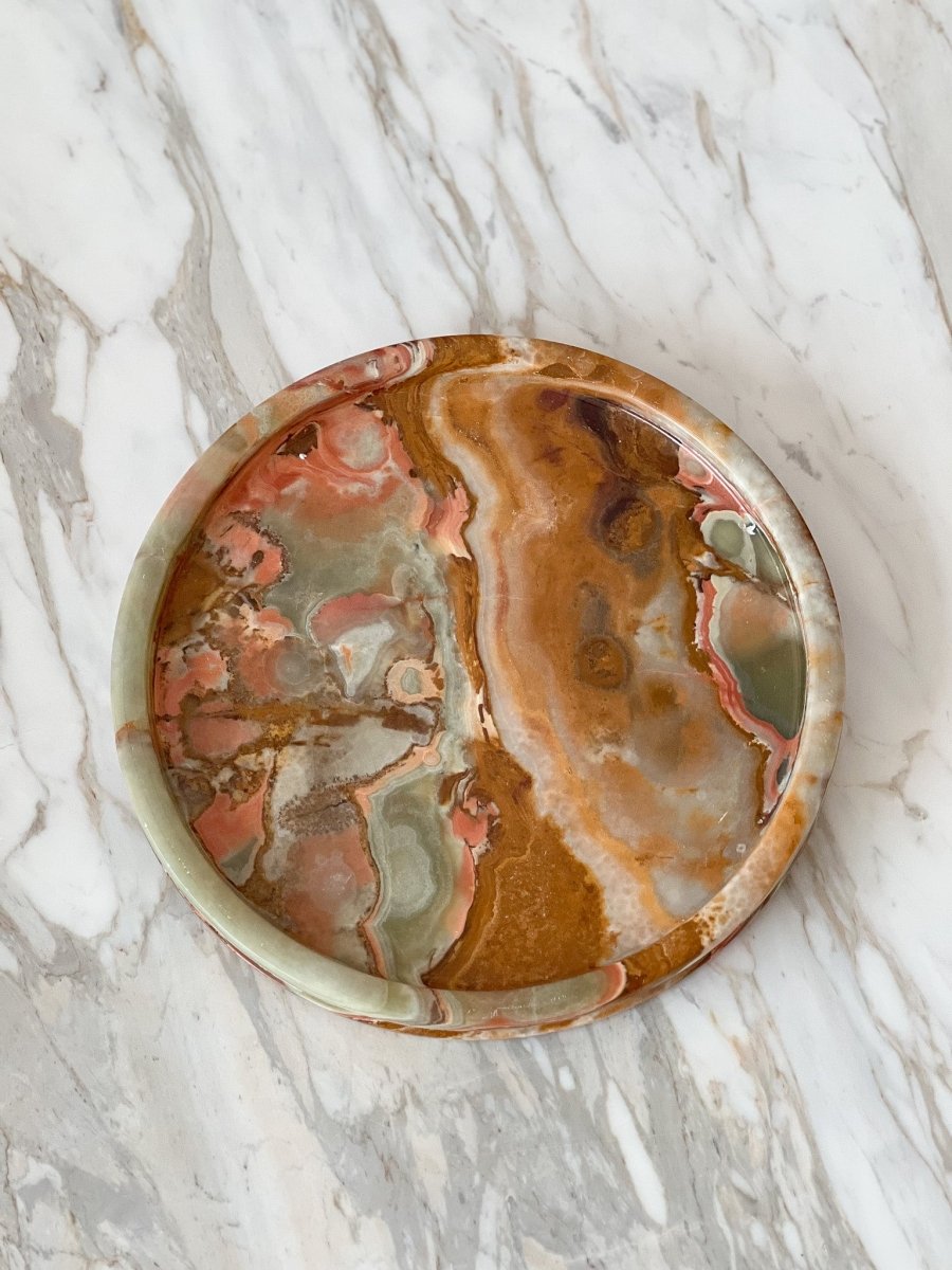 Jade Round Onyx Tray - PalmLiving Dubai
