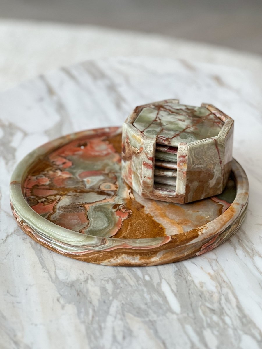 Jade Round Onyx Tray - PalmLiving Dubai