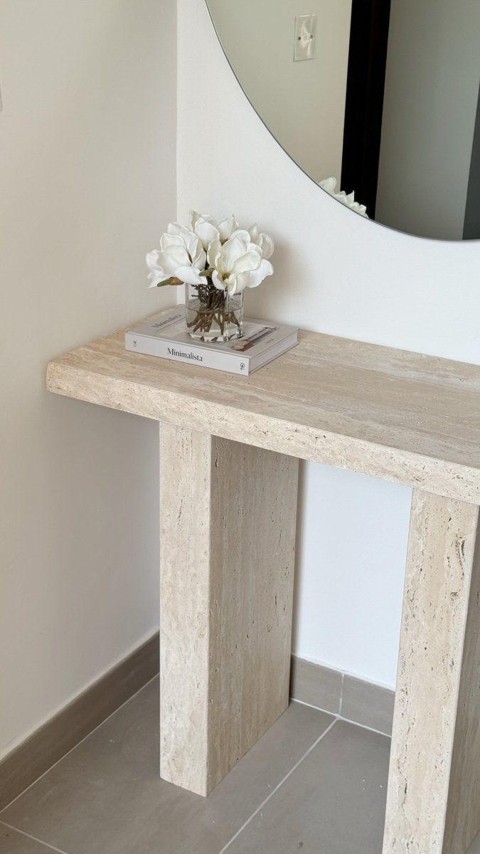 Tamara Travertine Console - PalmLiving Dubai